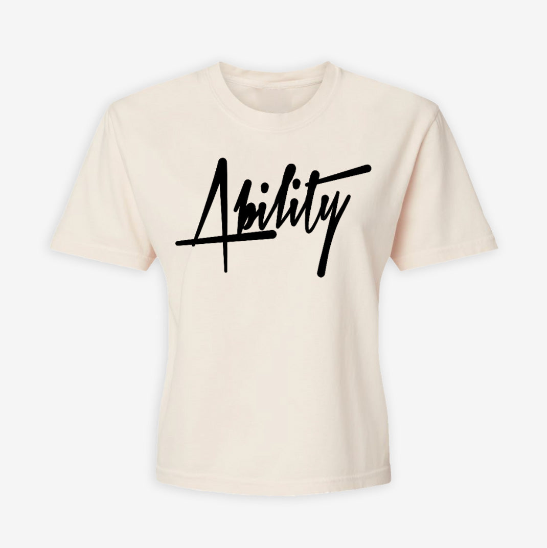 ABLTY Signature Cropped Tee - Ivory